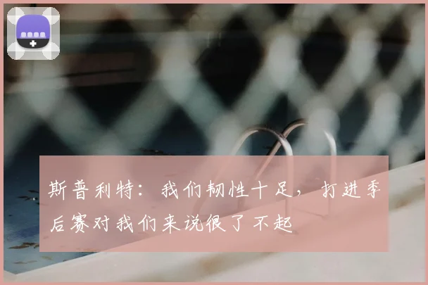 斯普利特：我们韧性十足，打进季后赛对我们来说很了不起